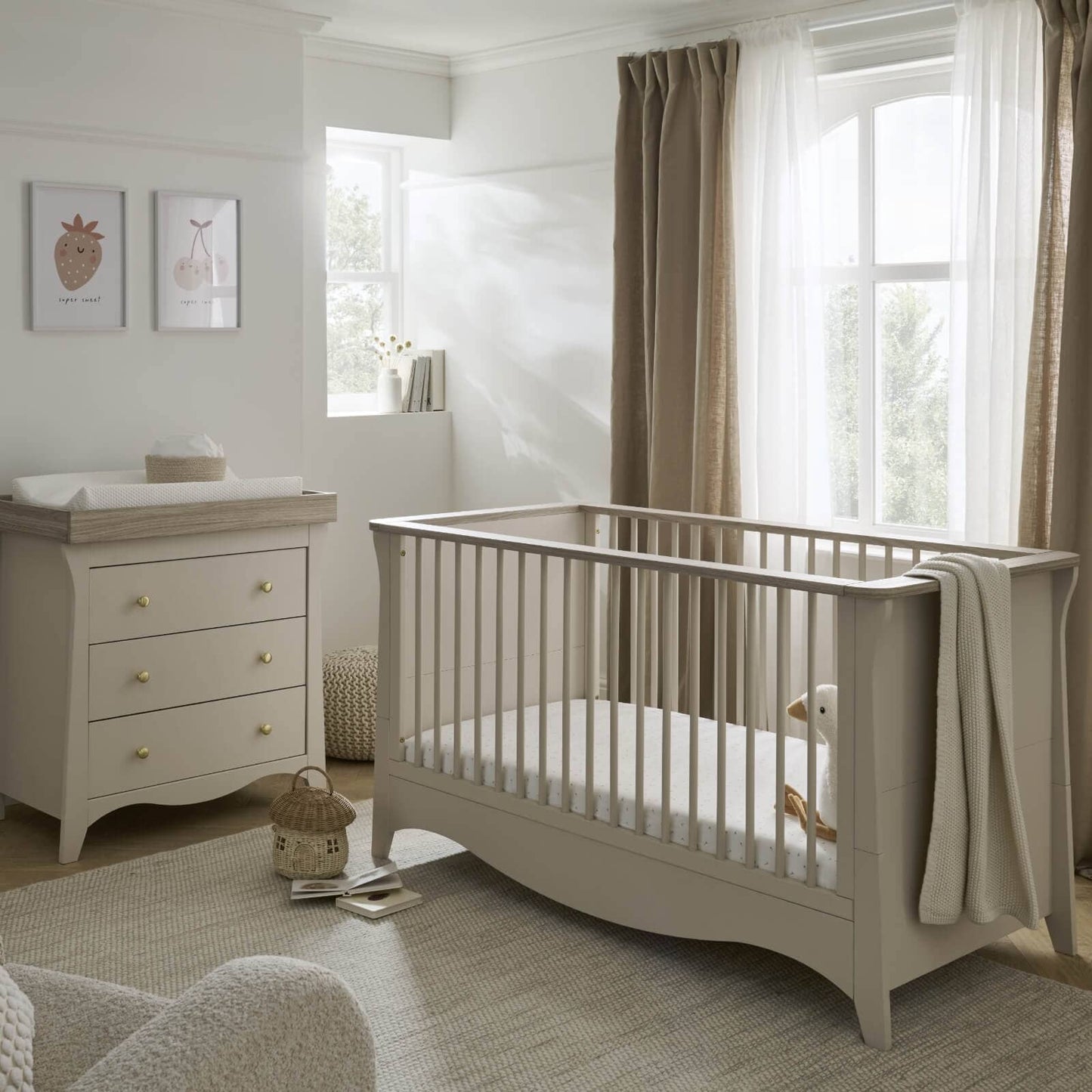 Cuddle Co Clara 2 Piece Nursery Furniture Set - Cashmere & Ash