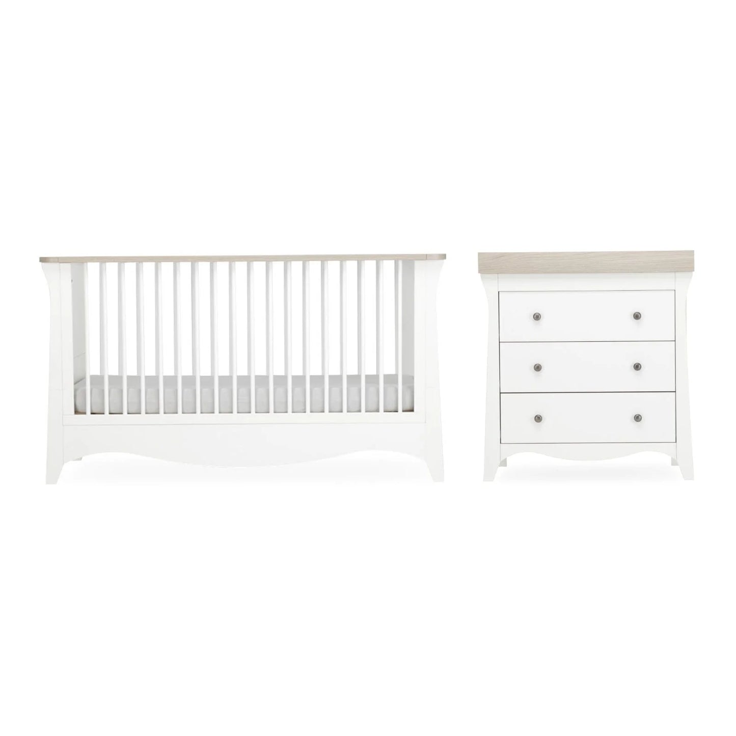 Cuddle Co Clara 2 Piece Nursery Furniture Set - White & Ash