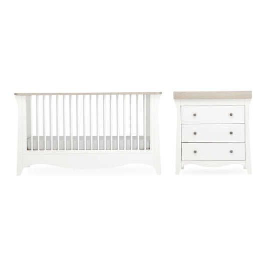 Cuddle Co Clara 2 Piece Nursery Furniture Set - White & Ash