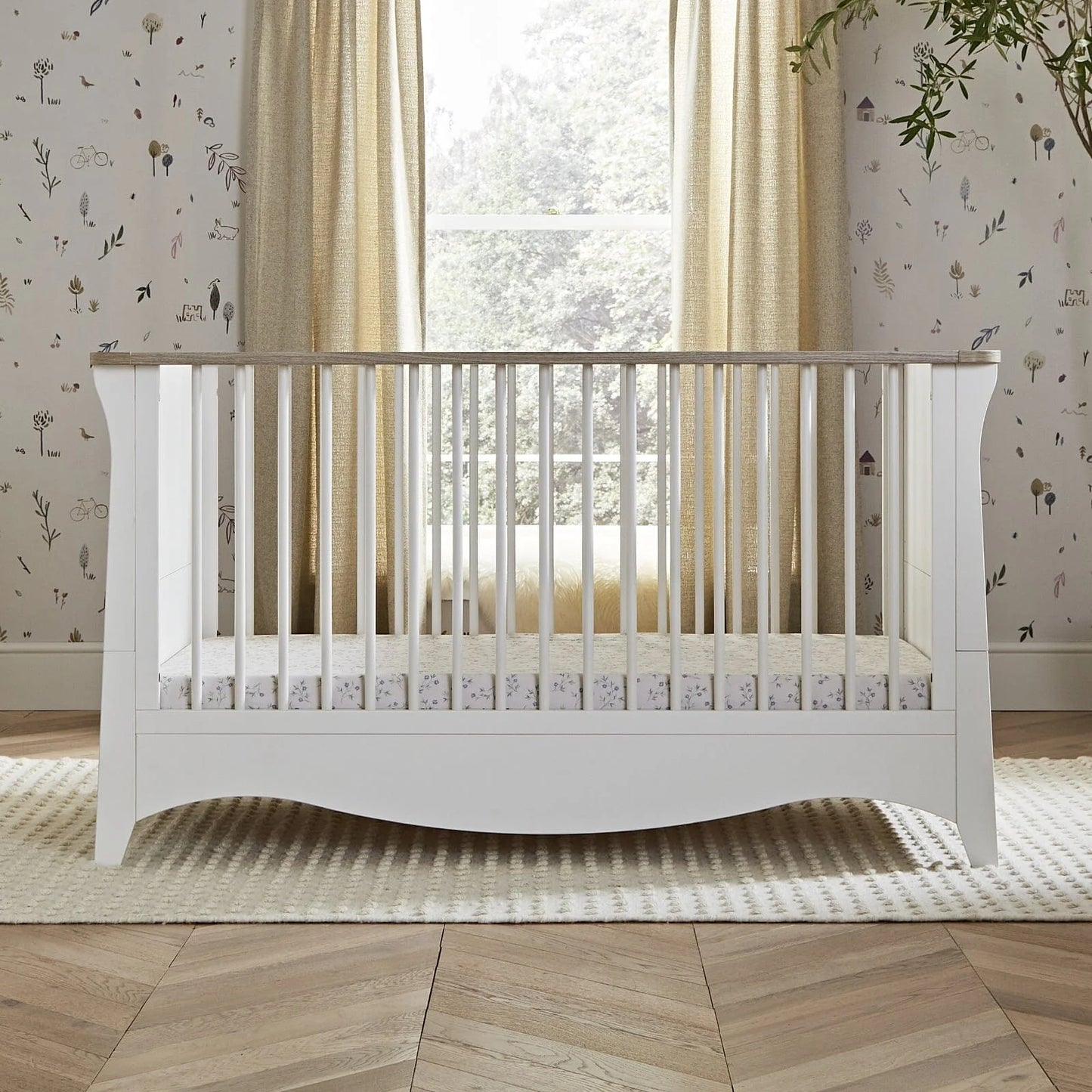 Cuddle Co Clara 2 Piece Nursery Furniture Set - White & Ash