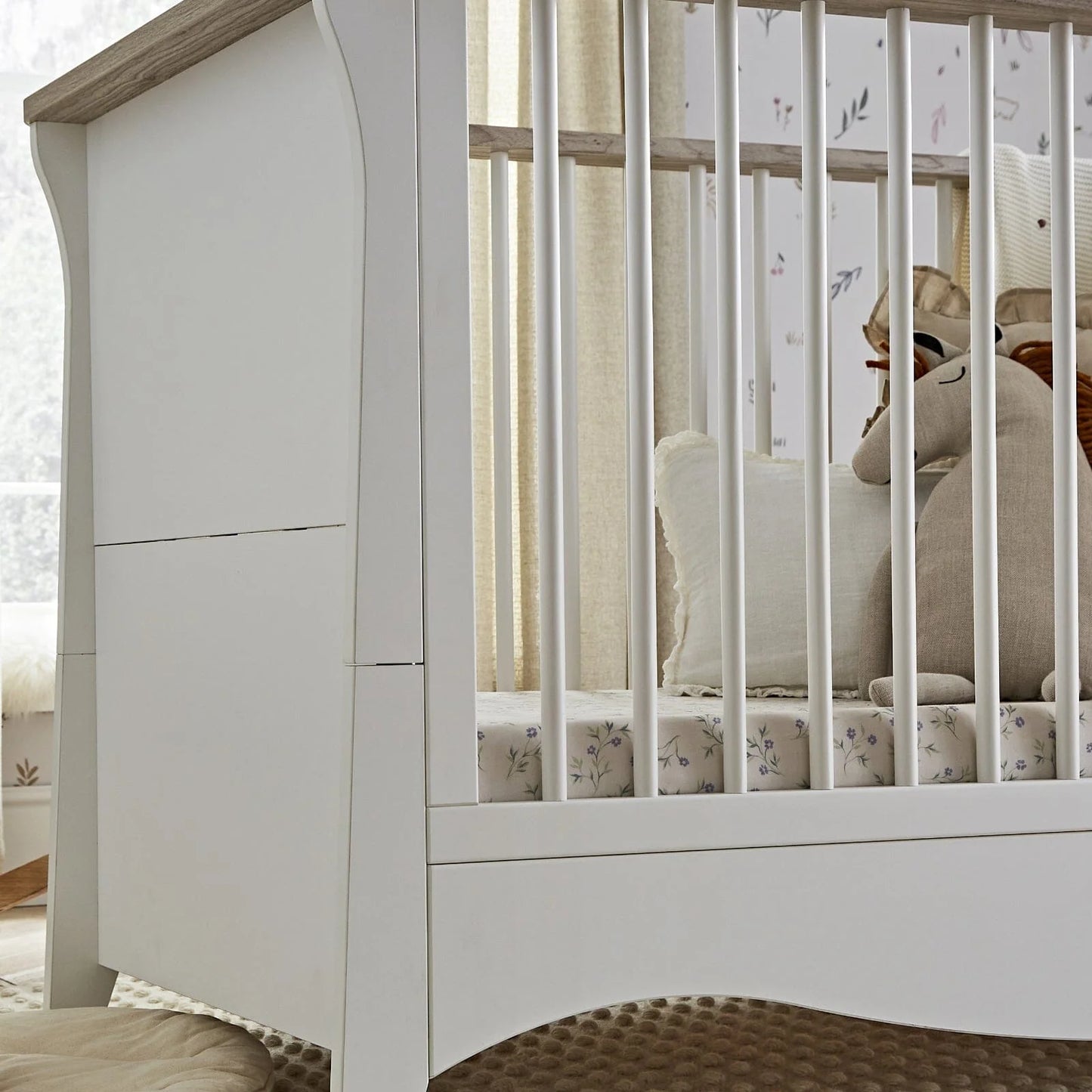 Cuddle Co Clara 2 Piece Nursery Furniture Set - White & Ash