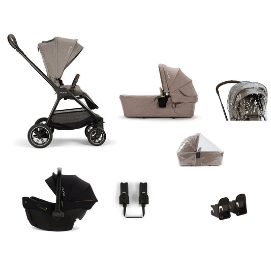 TRIV next Pushchair, LYTL Carrycot and PIPA Urbn Car Seat Travel Bundle Cedar