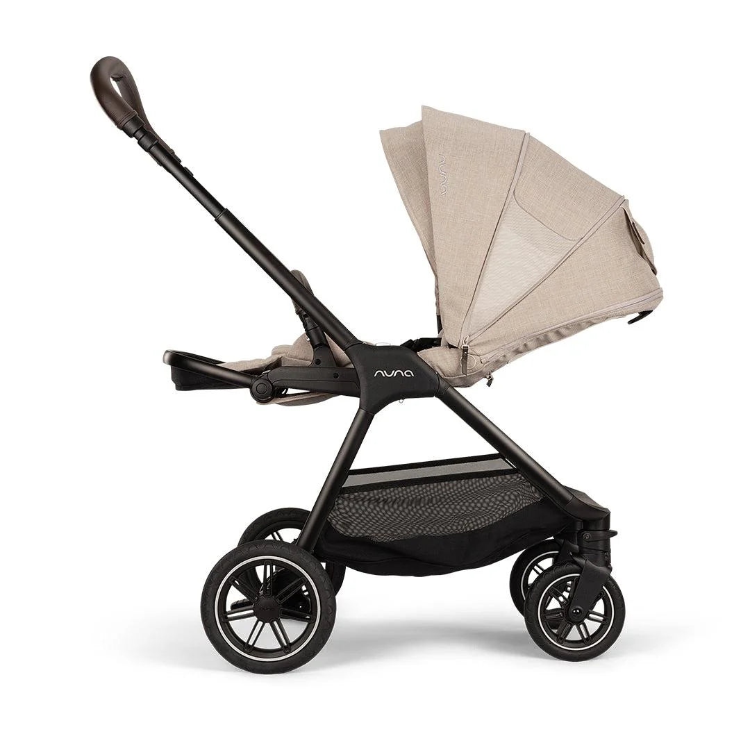 TRIV next Pushchair, LYTL Carrycot and PIPA Urbn Car Seat Travel Bundle Biscotti
