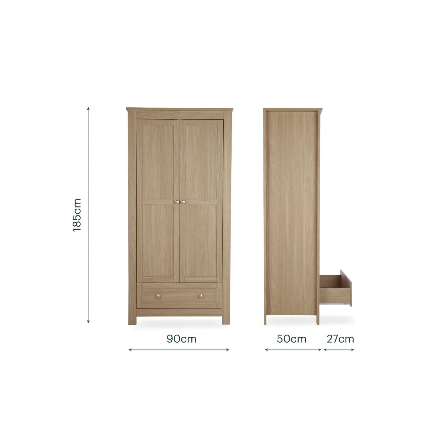 Cuddle Co Burford 3 Piece Nursery Furniture Set - Oak