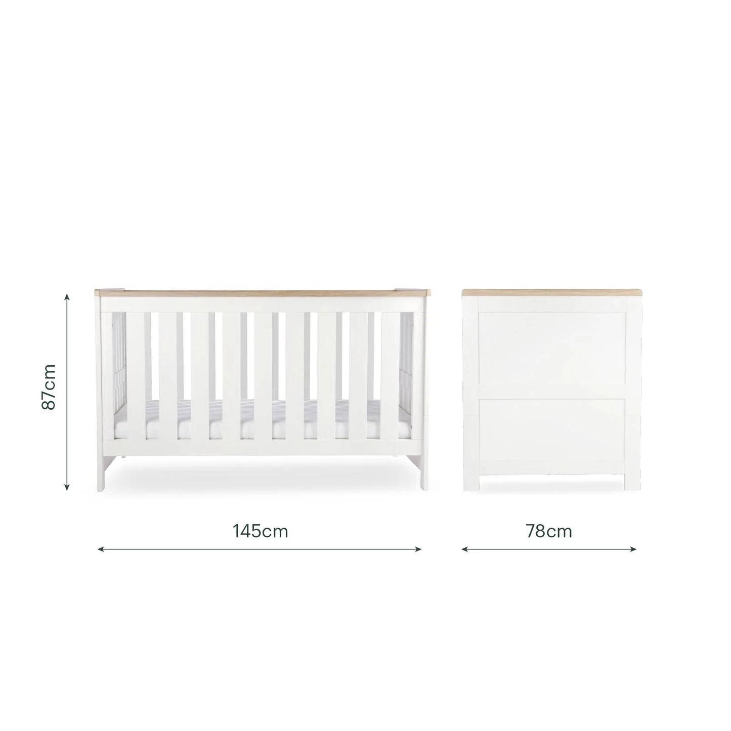 Cuddle Co Burford 3 Piece Nursery Furniture Set - White & Oak