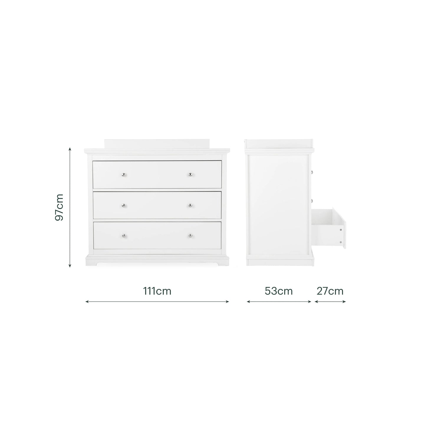 Cuddle Co Beaumont 3 Piece Nursery Furniture Set - White