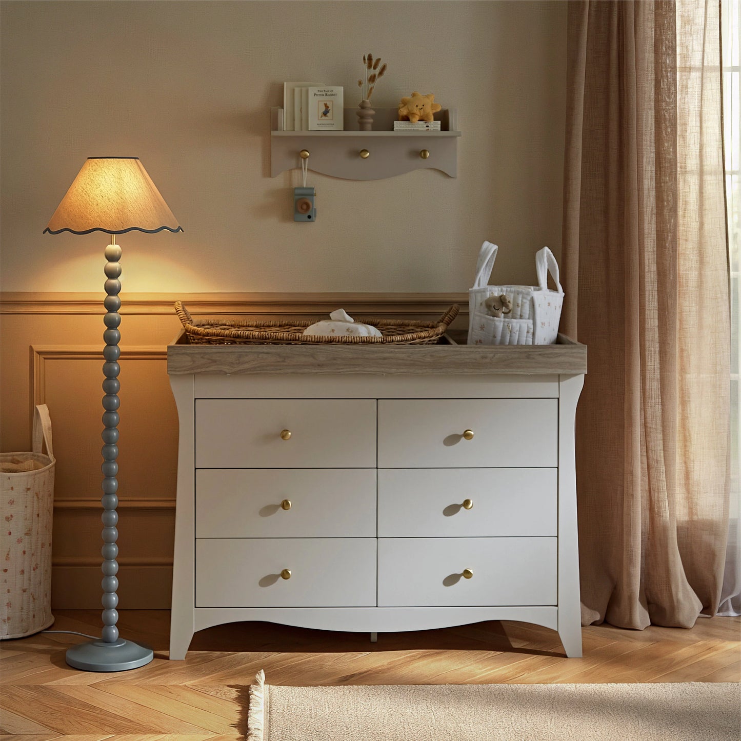 Cuddle Co Clara Luxe 6 Drawer Dresser - Cashmere & Ash Pre Order