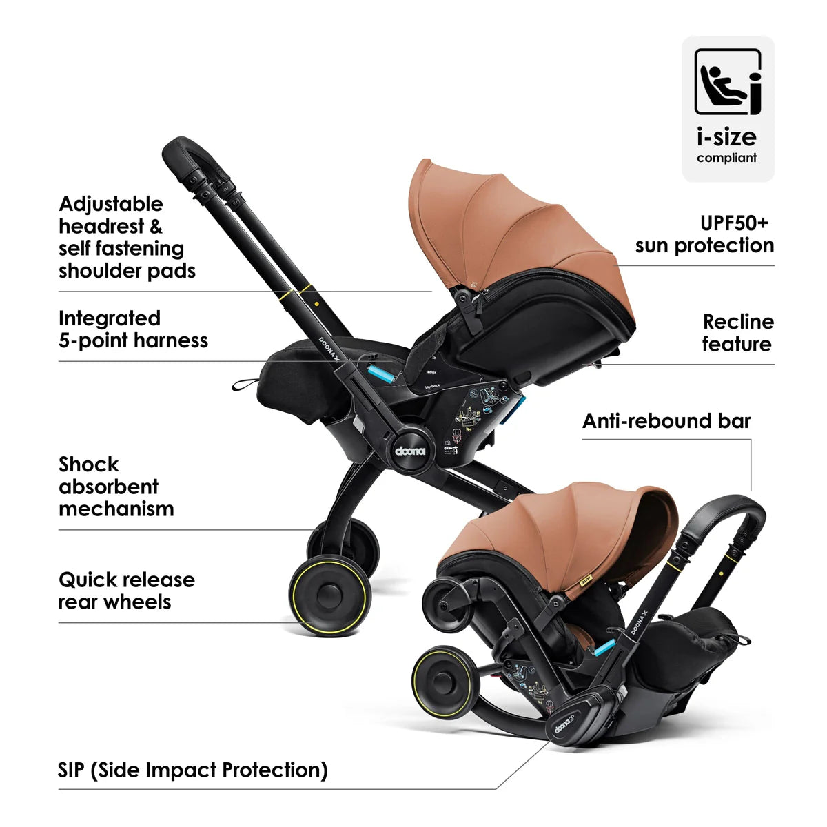Doona X Recline Car Seat and Stroller Terracotta