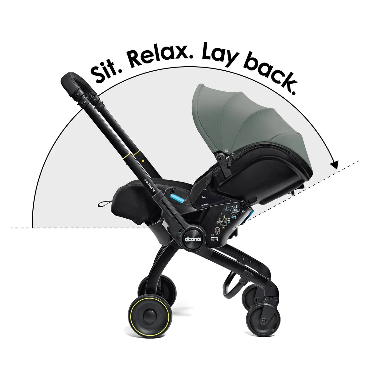 Doona X Recline Car Seat and Stroller Slate Green
