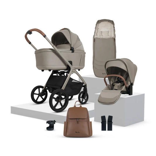 Silver Cross Cove Champagne Travel System Accessory Bundle (8 piece)