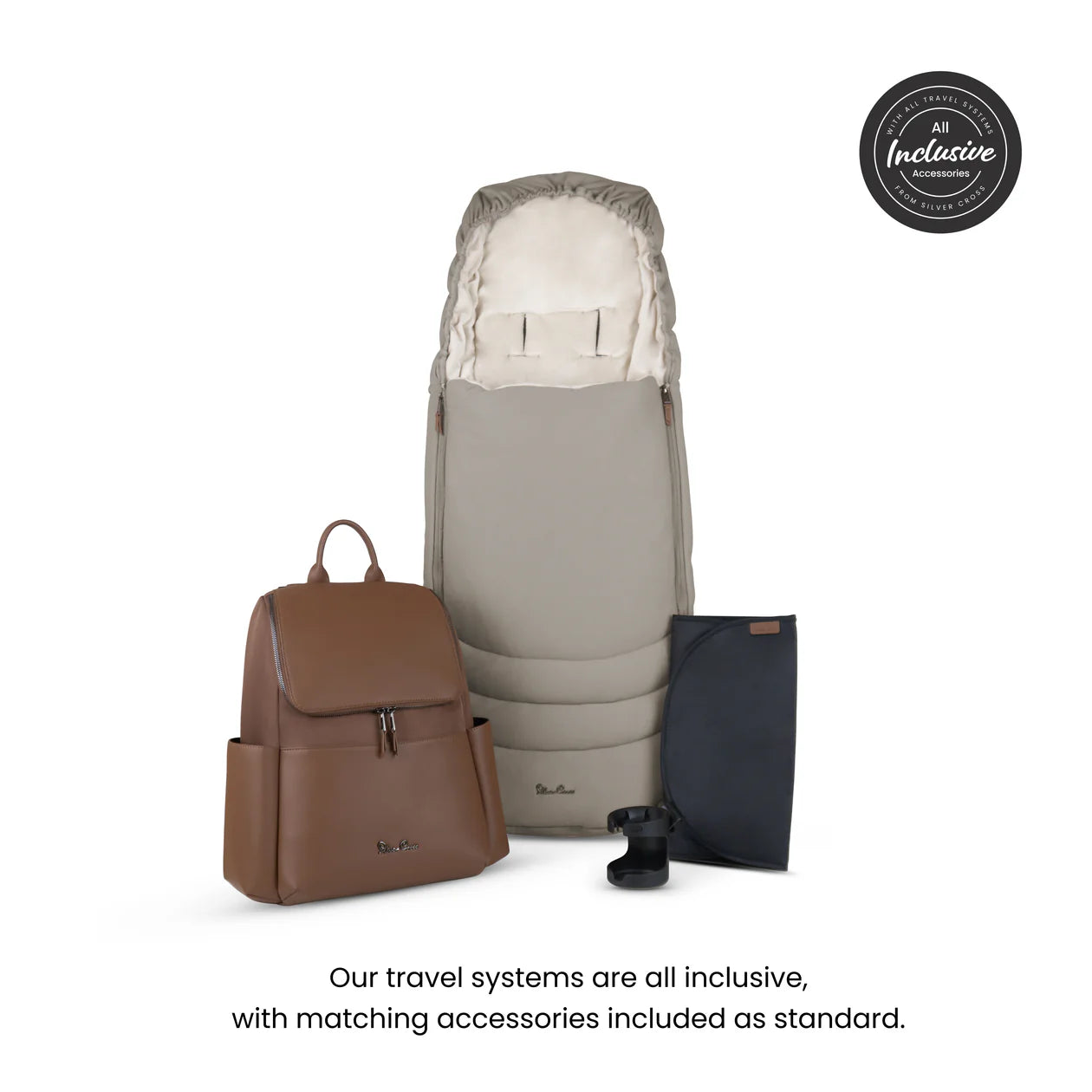 Silver Cross Cove Champagne Travel System Ultimate 360 Family Car Seat Bundle (11 piece)