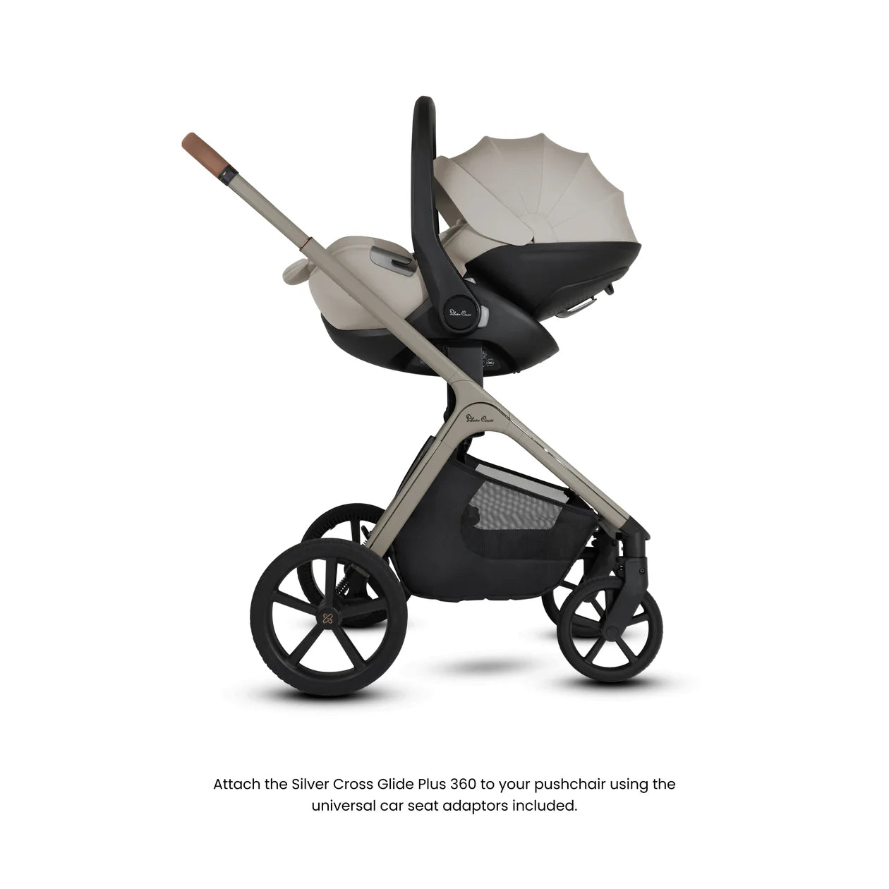Silver Cross Cove Champagne Travel System Ultimate 360 Infant Carrier Bundle (10 piece)