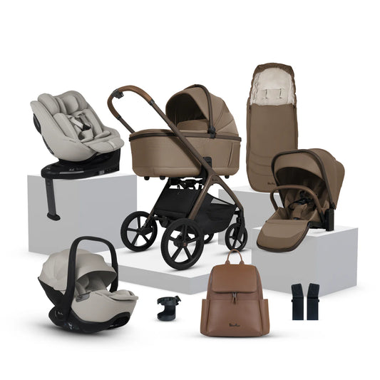 Silver Cross Cove Maple Travel System Ultimate 360 Family Car Seat Bundle (11 piece)