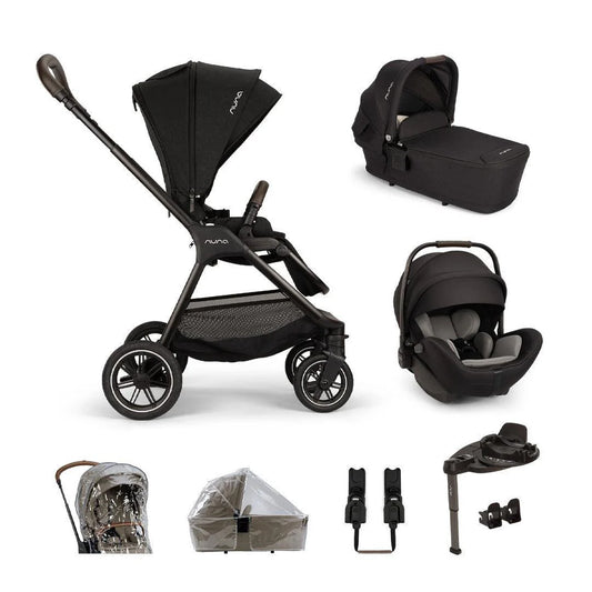 Nuna TRIV Next & ARRA Flex & BASE Curv Bundle - Caviar FREE winter set