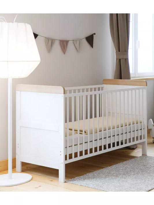 Owen Cot Bed White/Oak