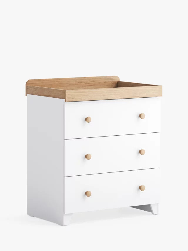 Little Acorns Classic Two-Tone Changing Table Dresser White Oak