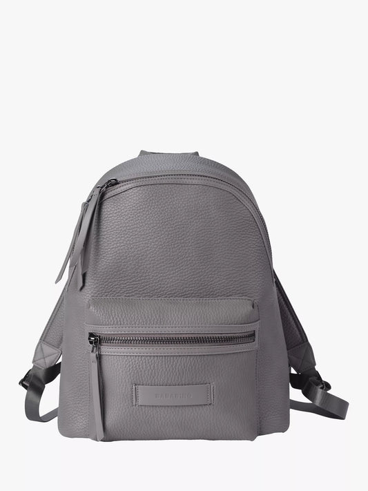 BabaBing! Luca Tumbled Vegan Leather Backpack Changing Bag, Grey