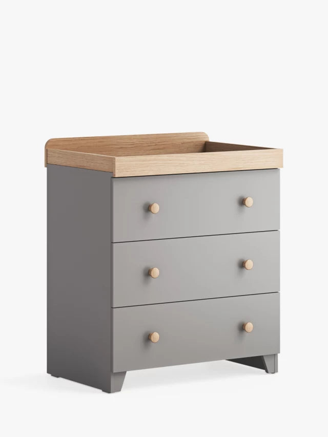 Little Acorns Classic Two-Tone Changing Table Dresser Grey Oak