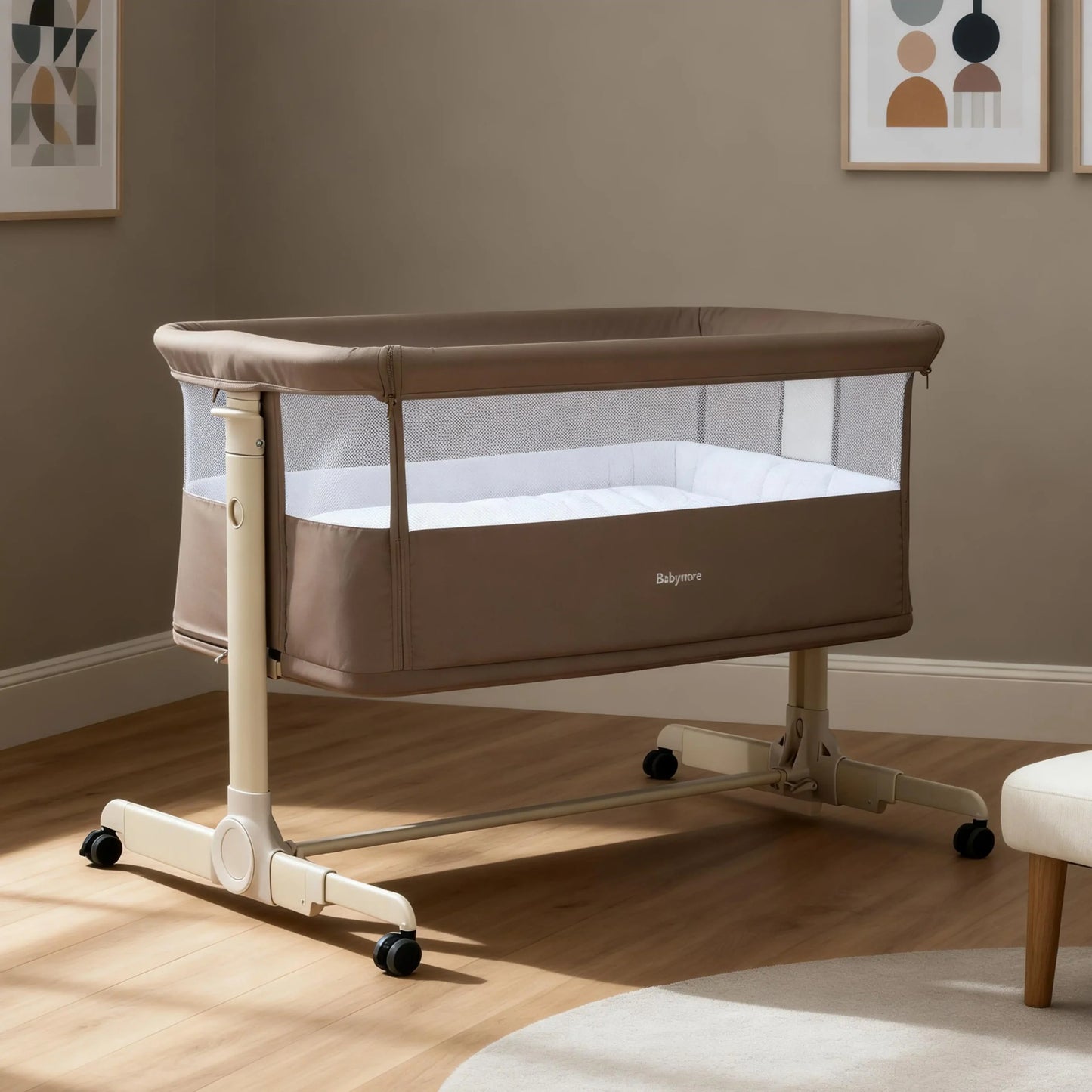 Babymore Neera Bedside Crib – Mocha * JUNE OFFER