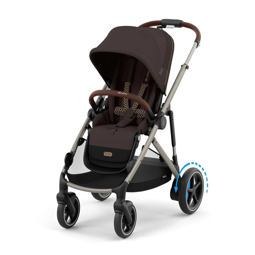 CYBEX e-Gazelle S Pushchair and Carrycot - Chocolate Brown
