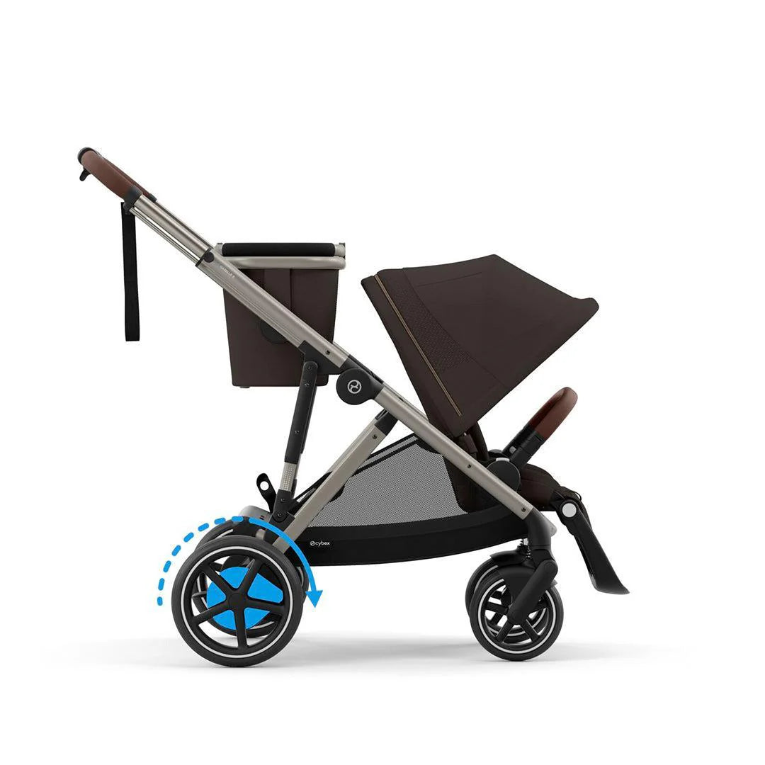 CYBEX e-Gazelle Twin Pushchair Chocolate Brown