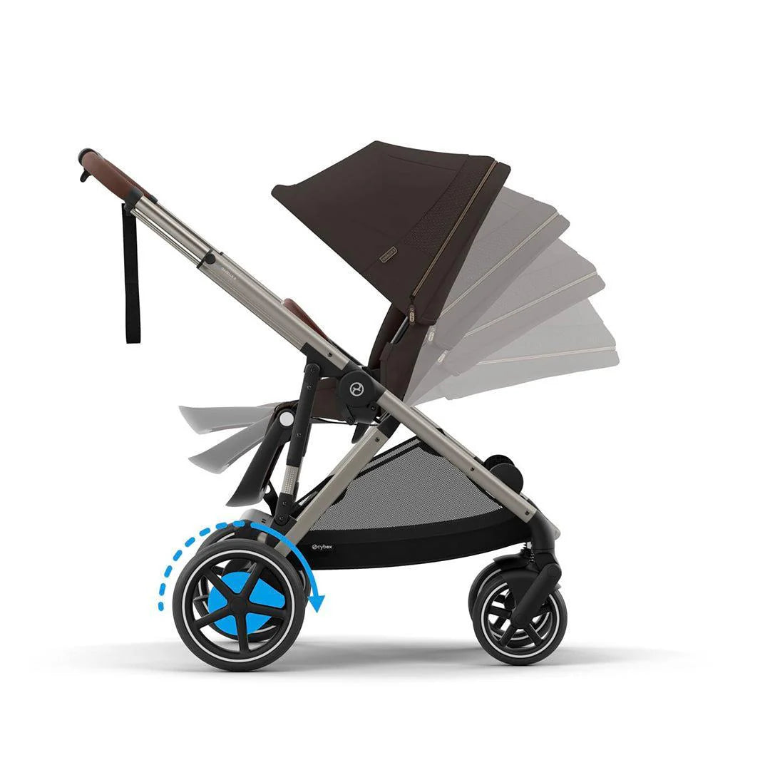 CYBEX e-Gazelle S Pushchair and Carrycot - Chocolate Brown