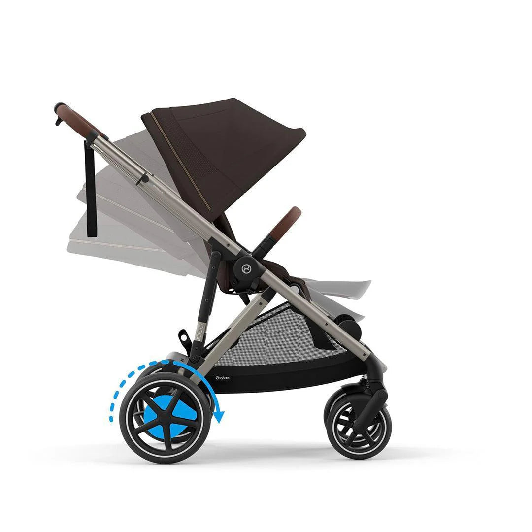 CYBEX e-Gazelle S Pushchair and Carrycot - Chocolate Brown