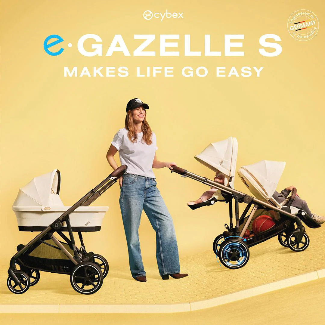 CYBEX e-Gazelle Twin Pushchair Almond Beige