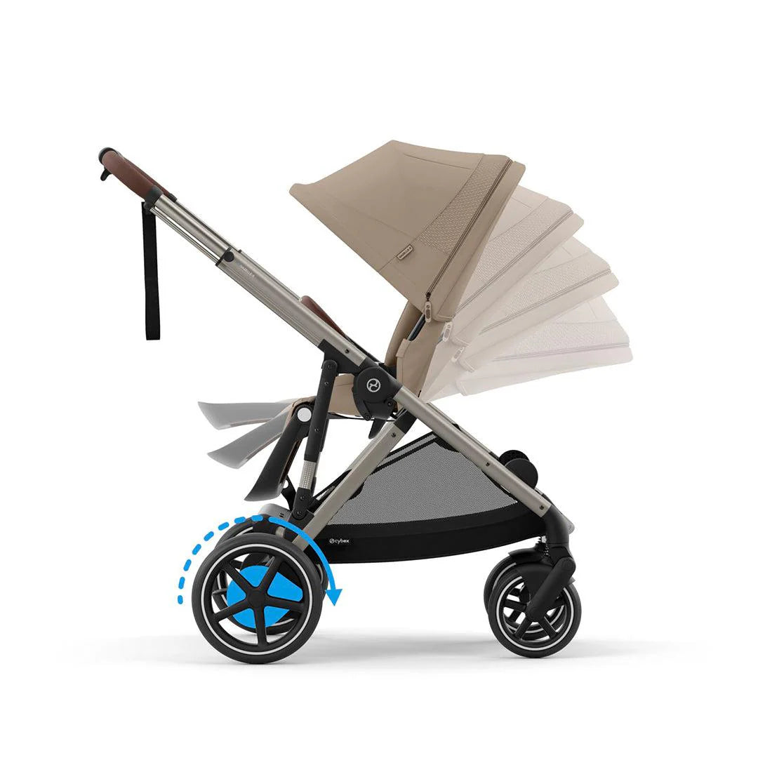 CYBEX e-Gazelle S Pushchair and Carrycot - Almond Beige