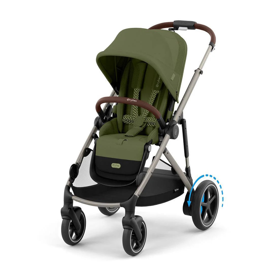 CYBEX e-Gazelle S Pushchair and Carrycot - Moss Green