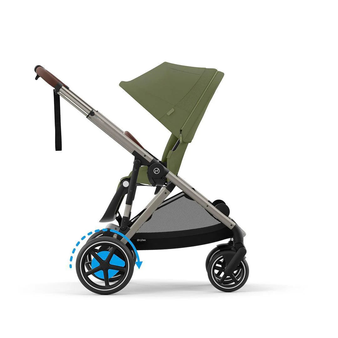 CYBEX e-Gazelle S Pushchair and Carrycot - Moss Green