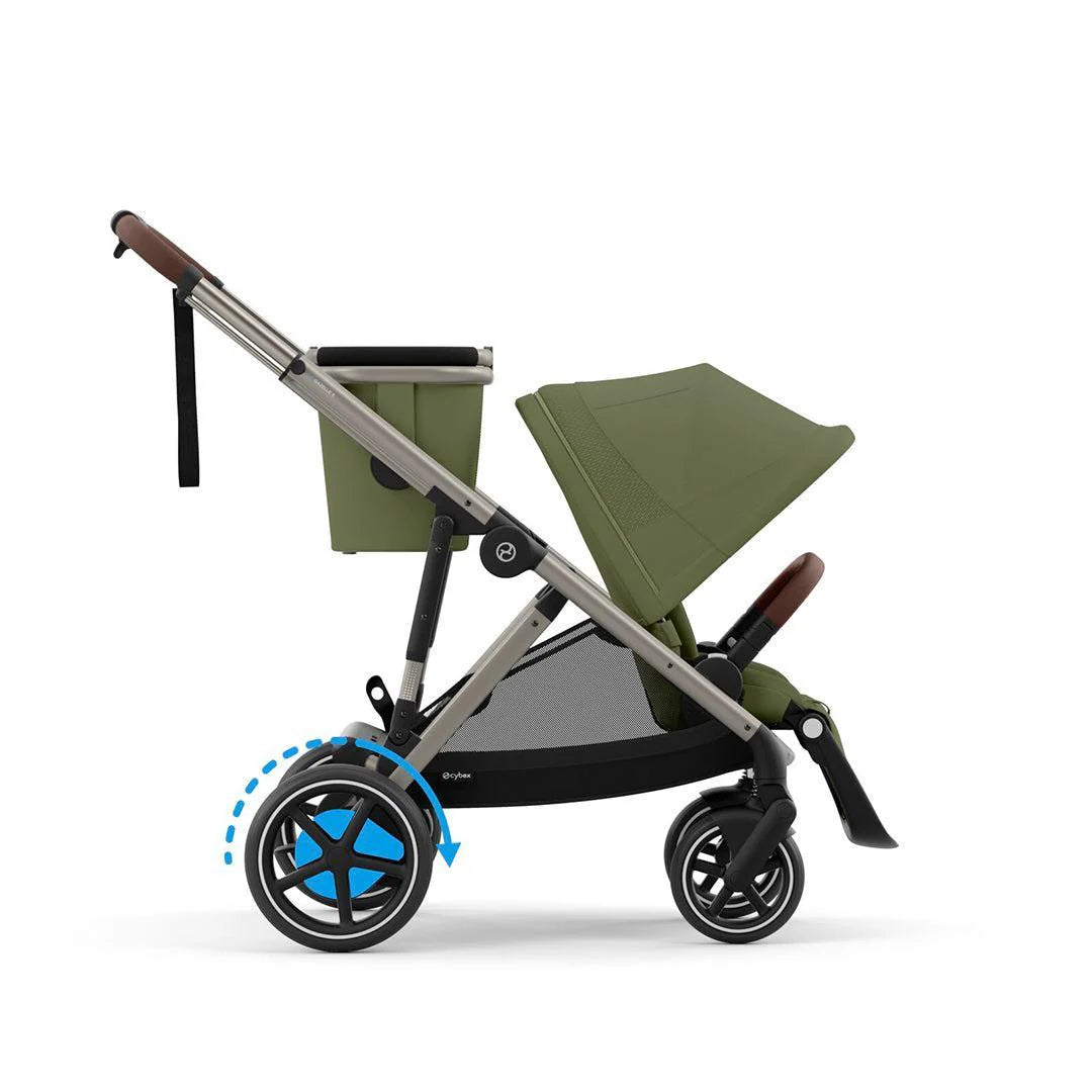 CYBEX e-Gazelle S Pushchair and Carrycot - Moss Green