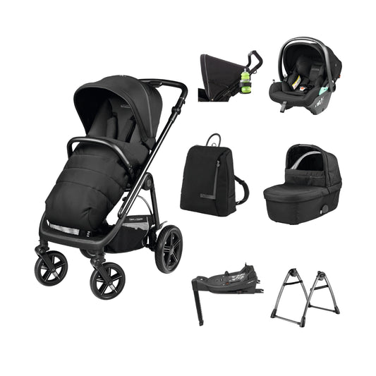 Peg Perego Veloce TC 11 Piece Travel Bundle True Black Inc Reclining Car Seat