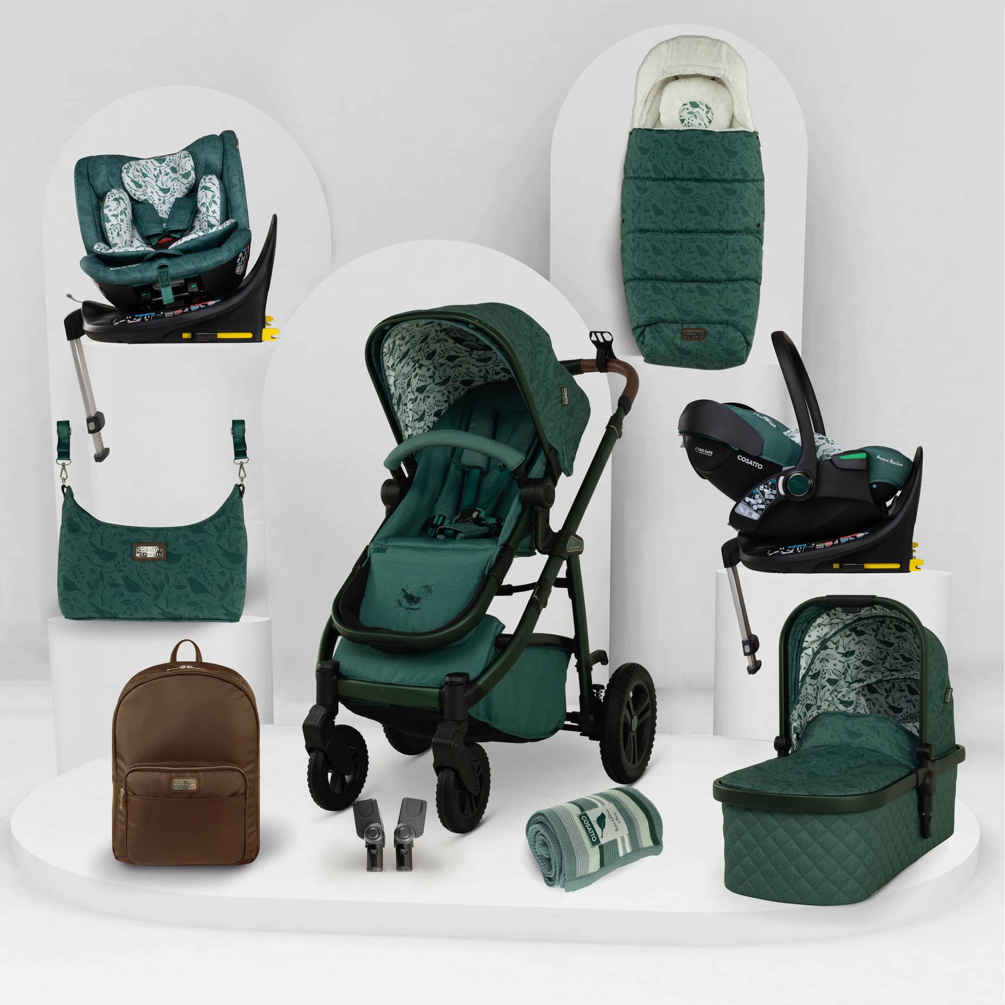 Cosatto Wow 3 Special Edition All Stage Family Rotate & Recline 2 Base Bundle Wildwood Pre Order Jan Delivery