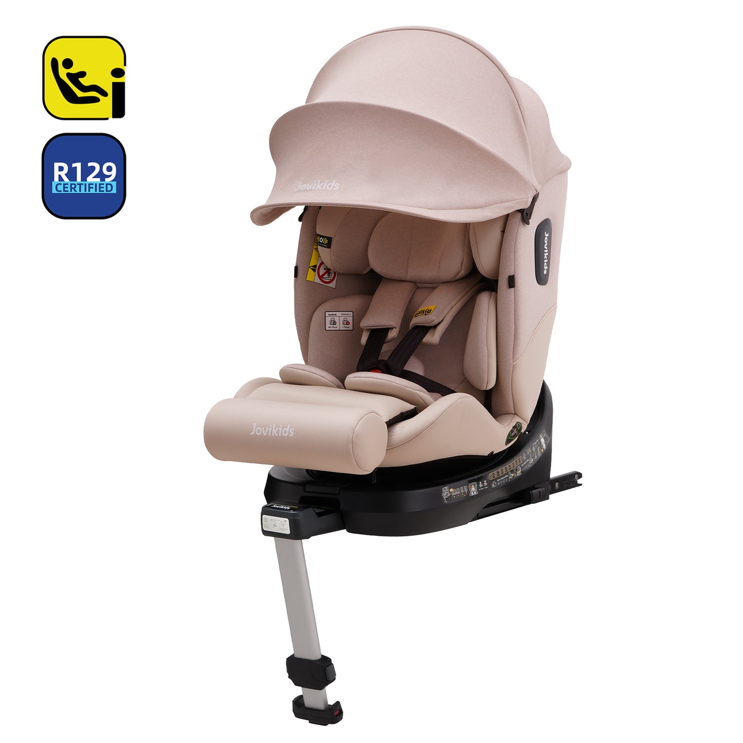 Jovikids Ranger 2 i-Size 360 Rotating Car Seat, 40-150cm All-in-One Rosewood