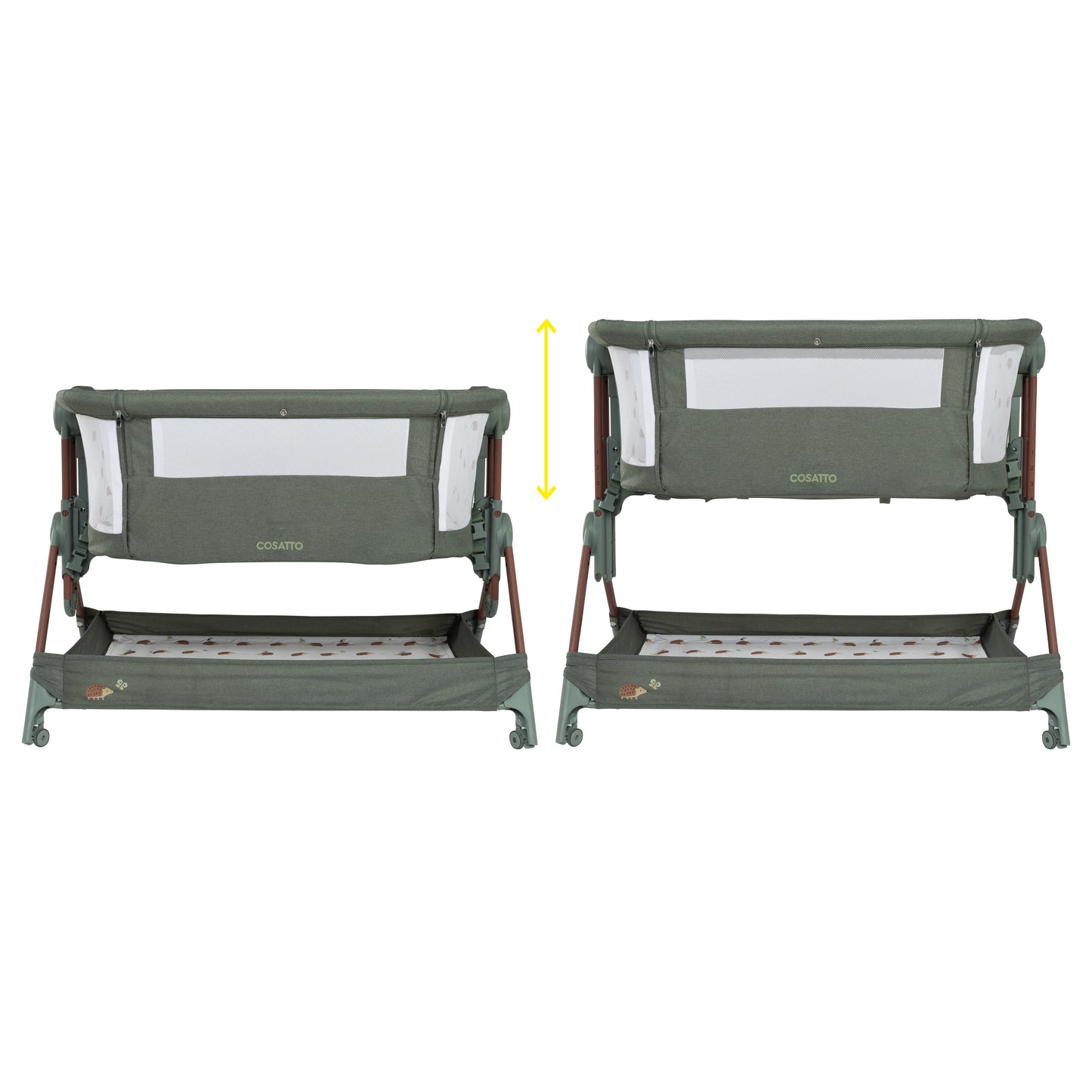 Cosatto Close to Me Folding Bedside Crib Hoglet Pre Order Mid Jan Delivery