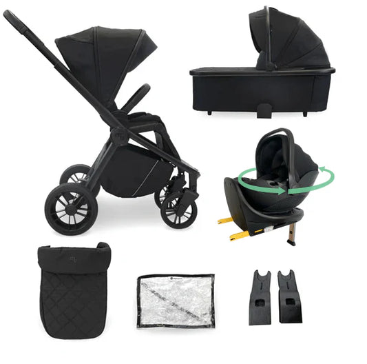 My Babiie Travel System 3 in 1 - MB450 i-Size With Spin 360 Car Seat and Isofix - Black