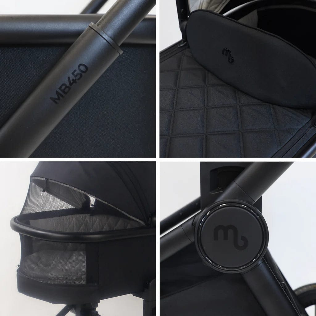 My Babiie Travel System 3 in 1 - MB450 i-Size With Spin 360 Car Seat and Isofix - Black