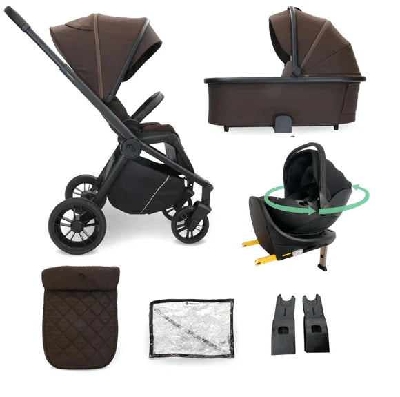 My Babiie Travel System 3 in 1 - MB450 i-Size With Spin 360 Car Seat and Isofix - Chocolate