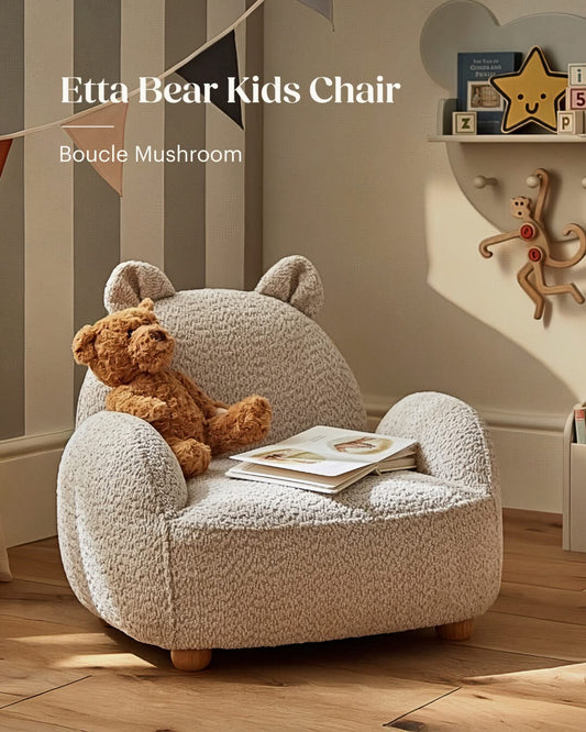 Cuddle Co Etta Bear Kids Chair - Boucle Mushroom