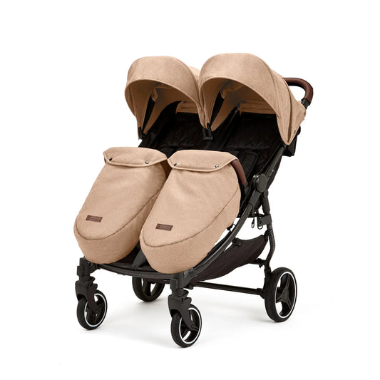 Ickle Bubba Venus Max Double Stroller - Biscuit