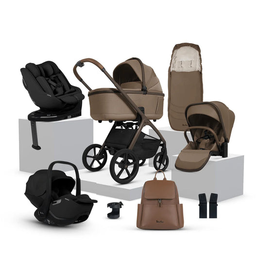 Silver Cross Cove Maple/ Black Travel System Ultimate 360 Family Car Seat Bundle (11 piece)