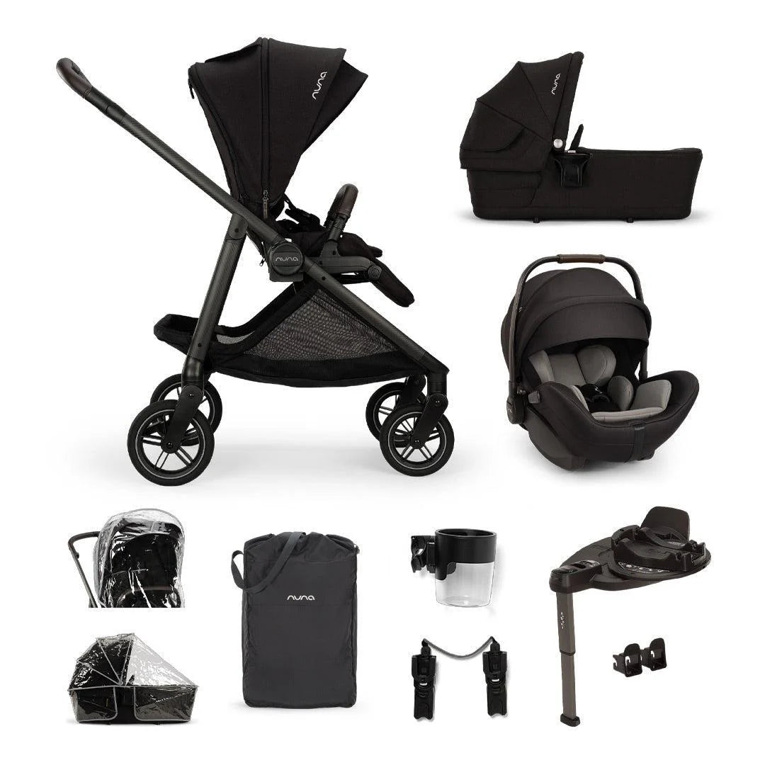 Nuna SWIV Stroller with ARRA FLEX & BASE CURV Travel System Bundle - Caviar Birmingham Store