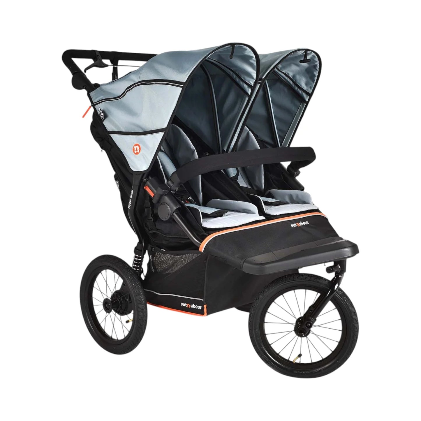 Out n About Nipper Double V6 Plus Pushchair Rocksalt Grey *Pre Order Mid October Delivery