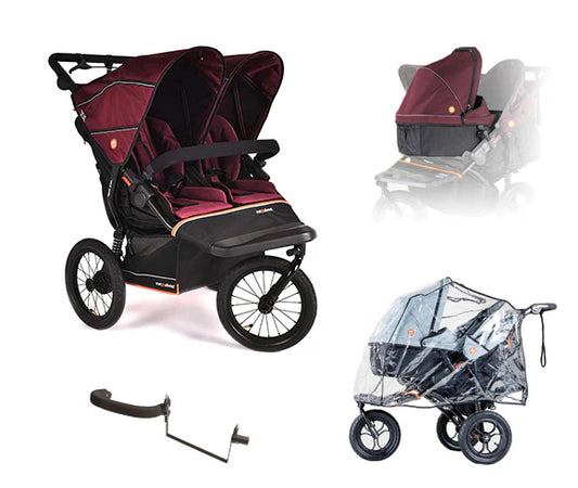 Out n About Nipper Double V6 Plus Newborn and Toddler Bundle Brambleberry Red