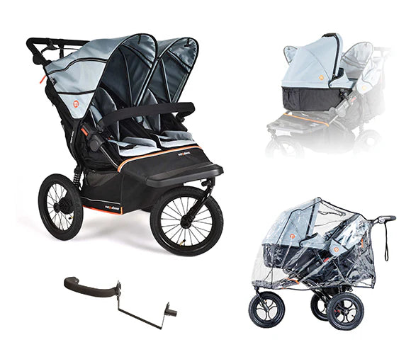 Out n About Nipper Double V6 Plus Newborn and Toddler Bundle Rock Salt