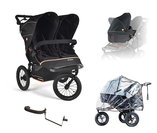 Out n About Nipper Double V6 Plus Newborn and Toddler Bundle Summit Black