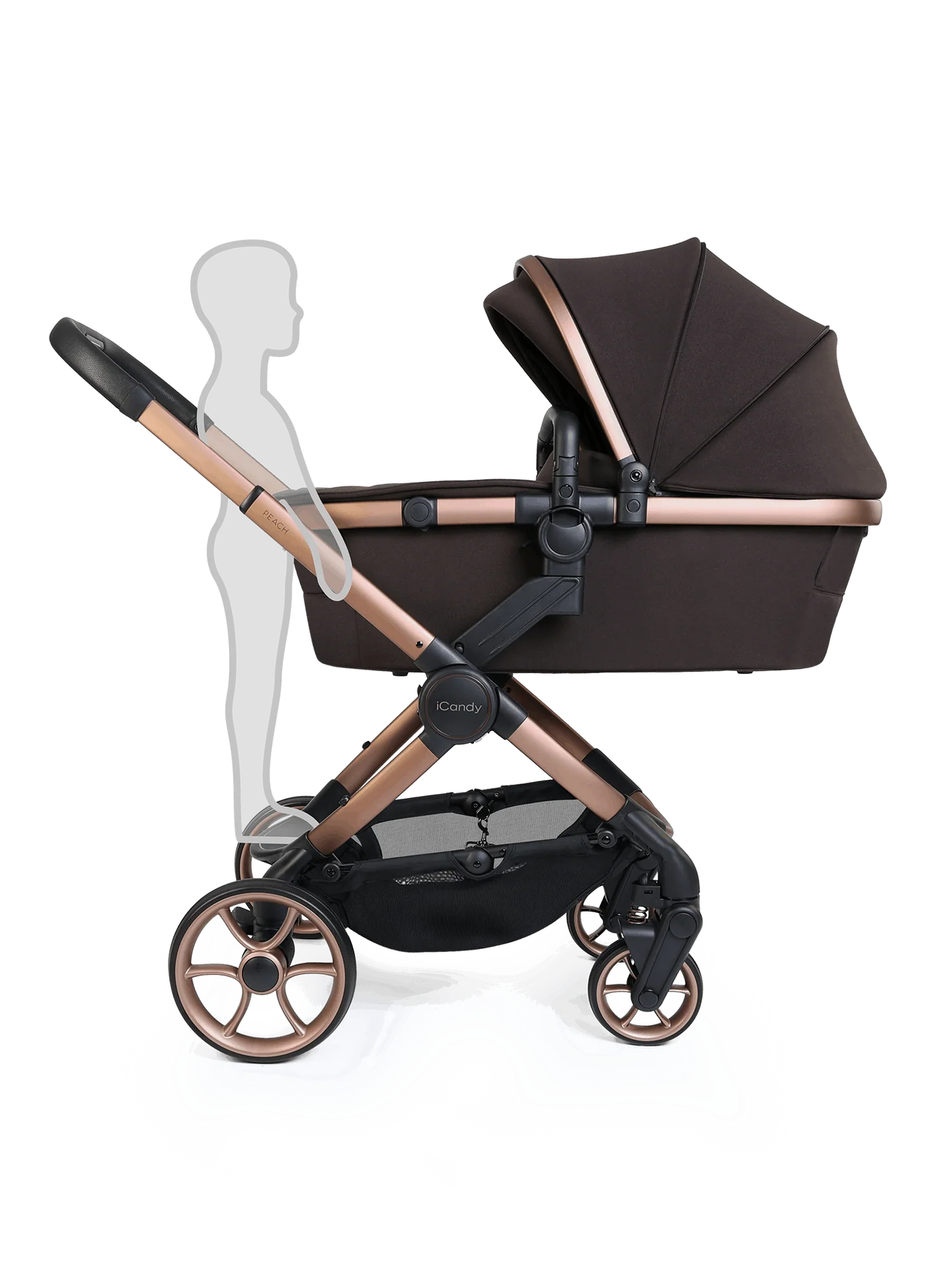 iCandy Peach 8 Complete Bundle with Cybex Cloud T i-Size Rotating Baby Car Seat - Pecan
