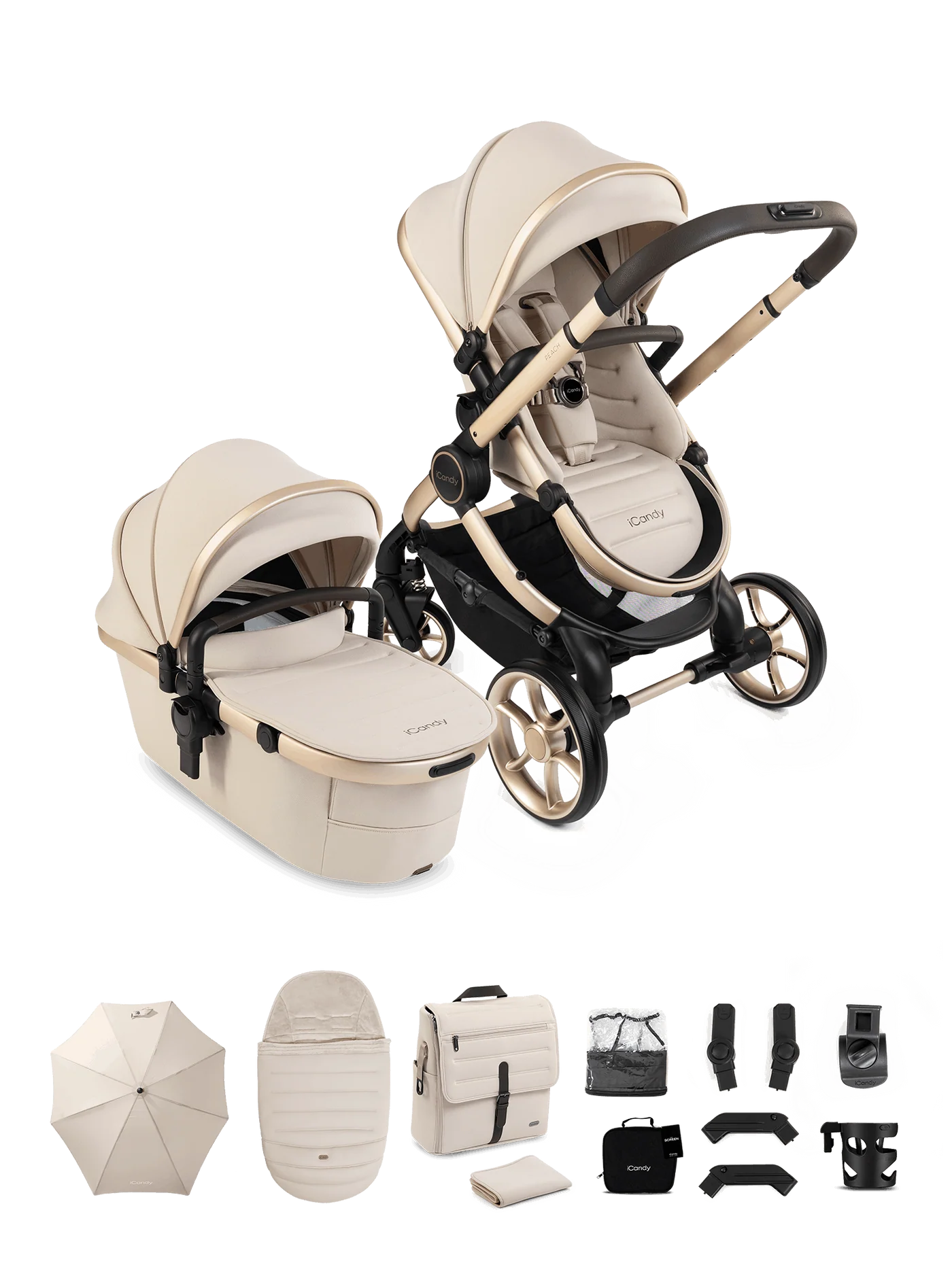 iCandy Peach 8 Biscotti Pushchair and Carrycot - Pushchair Bundle