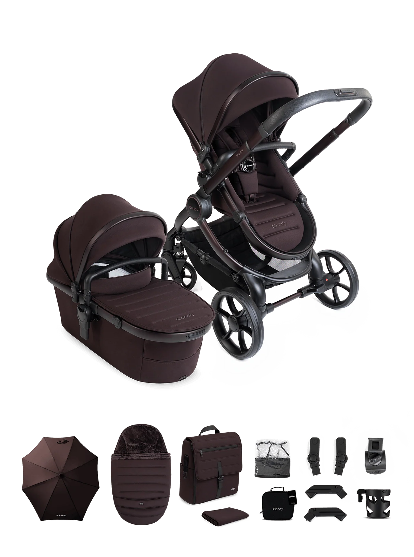 iCandy Peach 8 Coffee Bean Pushchair and Carrycot - Pushchair Bundle
